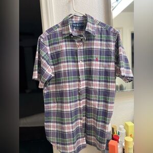 Ralph Lauren Men's Casual Plaid Shirt - Navy, Green, White